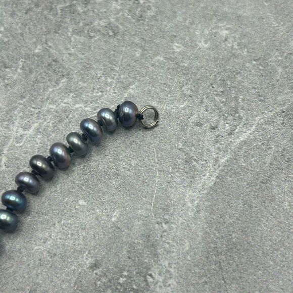 NWOT Natural Pearl Chromatic Blue Purple 18 inches Pearl Necklace Women’s Jewelr - Picture 6 of 9